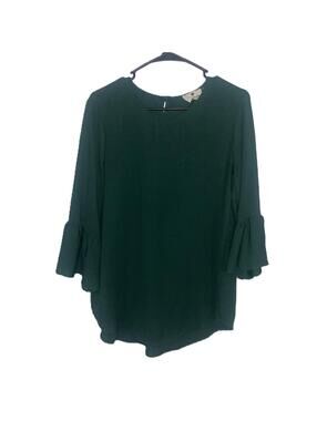 Betsey’s Boutique Emerald Bell Sleeve Blouse Boho Cottagecore Y2K Top S